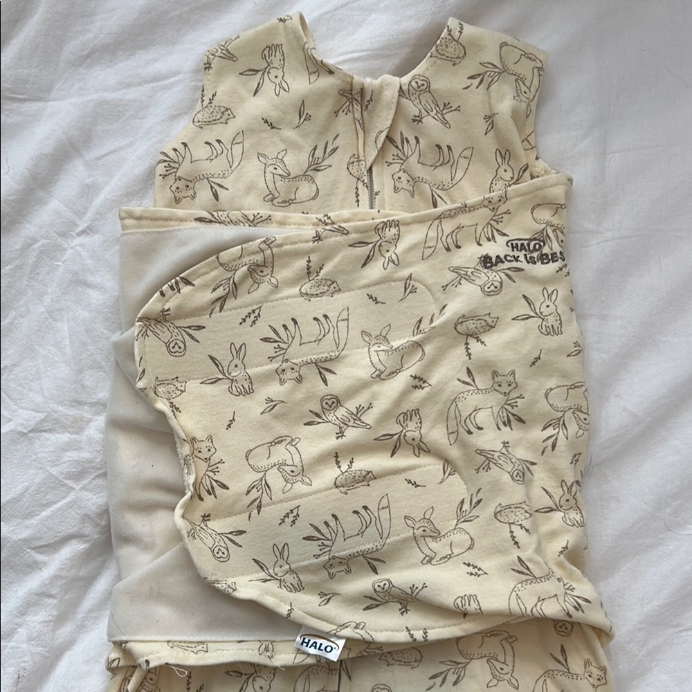 Halo Sleep Sack Swaddle Cotton Lullaby Forest Print Size Small